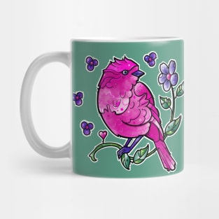 fuchsia pink bird Mug